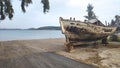 Beach coastline landscape summer Greece holidays seashore fishing Royalty Free Stock Photo