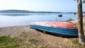 Beach coastline landscape summer Greece holidays seashore fishing Royalty Free Stock Photo