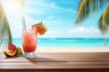 Beach cocktail mockup. Generate Ai Royalty Free Stock Photo