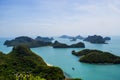 Beach and coconut trees on an island of Mu Ko Ang Thong National Marine Park near Ko Samui in Gulf of Thailand, Surat Thani Royalty Free Stock Photo