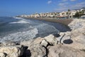 Beach, the Colonnade in the seaside town Terremolinos, Spain