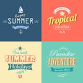 Beach colorful labels set