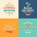 Beach colorful labels set