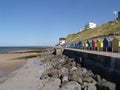 Colourful houses on the beach in a small English town, UK Royalty Free Stock Photo