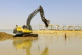 beach construccion at the beach Dead Sea Royalty Free Stock Photo