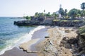 Beach contaminated by garbage, plastics and wastewater in the city of Santo Domingo, Dominican Republic