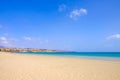 Beach Costa Calma on Fuerteventura with resorts, Canary Islands Royalty Free Stock Photo
