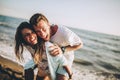 Couple laughing in love romance on travel honeymoon vacation summer holidays romance Royalty Free Stock Photo