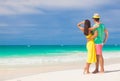 Beach couple walking on romantic travel honeymoon vacation summer holidays romance. Young happy lovers, Cayo LArgo, Cuba Royalty Free Stock Photo