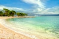 Beach in Crikvenica town. Kvarner bay, Croatia