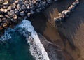 Beach with crystal-clear, rocky waters surrounding it: Cogoleto's Beach Royalty Free Stock Photo