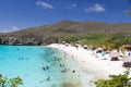 Curacao beach with lots of visitors