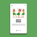 Beach Dance Dancing Beautiful Young Women Vector Royalty Free Stock Photo