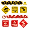 Beach danger signs