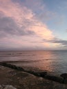 Beach dawn ocean waves tide