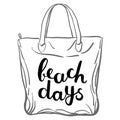 Beach days. Brush hand lettering.