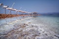 Beach of Dead Sea coastline. Israel Royalty Free Stock Photo