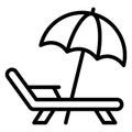 Beach, deck chair Vector Icon which can easily edit Royalty Free Stock Photo