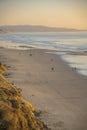 The beach at Del Mar Southern California with people enjoying the sunset view Royalty Free Stock Photo