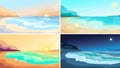 Beach at different times of day. Royalty Free Stock Photo