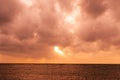 Beach with dramatic sunset sky in Thailand Royalty Free Stock Photo