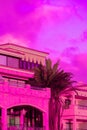 Beach dreams pink fashion wallpaper. Tropical location. Hotel. Canary Island Royalty Free Stock Photo