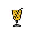 Beach, Drink, Juice  Flat Color Icon. Vector icon banner Template Royalty Free Stock Photo