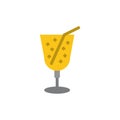 Beach, Drink, Juice  Flat Color Icon. Vector icon banner Template Royalty Free Stock Photo