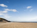 Beach at Druridge Bay, Northumberland, Uk with copy space