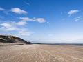 Beach at Druridge Bay, Northumberland, Uk with copy space