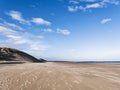 Beach at Druridge Bay, Northumberland, Uk with copy space