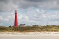 Beach, dunes and two lighthouses Royalty Free Stock Photo