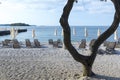 Beach in the morning at the Adriatic sea Royalty Free Stock Photo