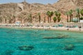 Beach of Eilat city, Red Sea, Israel Royalty Free Stock Photo