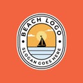 beach emblem logo vector vacation graphic design