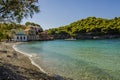 Beach and end of the bay of assos kefalonia