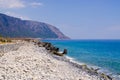 Beach at the end of Samaria Gorge, Crete, Greece Royalty Free Stock Photo