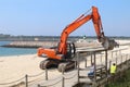Beach erosion excavator maintenance