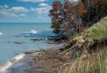 Beach erosion on the shores of Lake Michigan