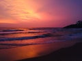 Colourful evening in kovalam beach, kerala