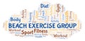 Beach Exercise Group word cloud Royalty Free Stock Photo