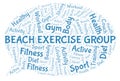 Beach Exercise Group word cloud Royalty Free Stock Photo