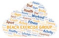 Beach Exercise Group word cloud Royalty Free Stock Photo