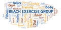 Beach Exercise Group word cloud Royalty Free Stock Photo