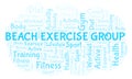 Beach Exercise Group word cloud Royalty Free Stock Photo