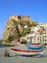 Beach with fisherboats in Calabria, Italy