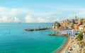 Beach of the fishing town of Bogliasco Royalty Free Stock Photo