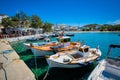 The beach and fishing village of Pollonia in Milos, Greece Royalty Free Stock Photo