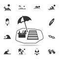 Beach flat icon. Detailed set of beach holidays icons. Premium quality graphic design. One of the collection icons for websites, w