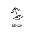 Beach flat icon or logo for web design.